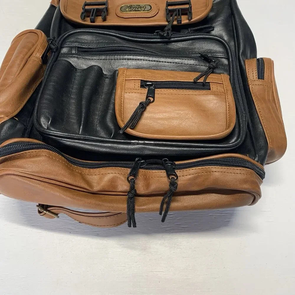 Rare Vintage 1980s Dony New York Leather Nylon Backpack New With Tags